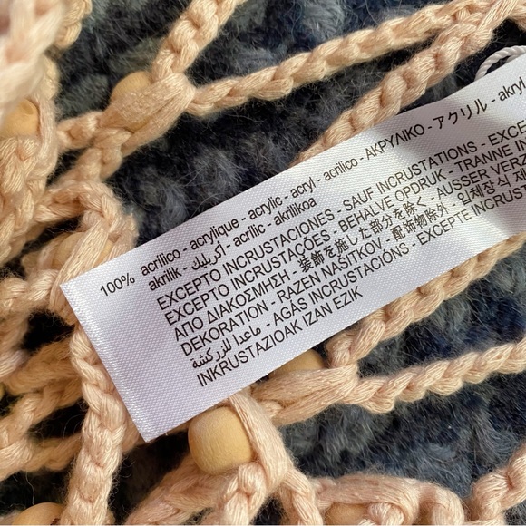 🐚 ZARA TAN CROCHET CUT OUT HIGH WAIST BEADED FRINGE BEACH SKIRT! (No bottoms) - Picture 10 of 11